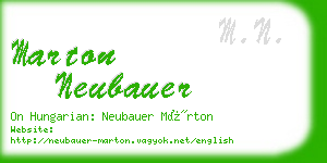 marton neubauer business card